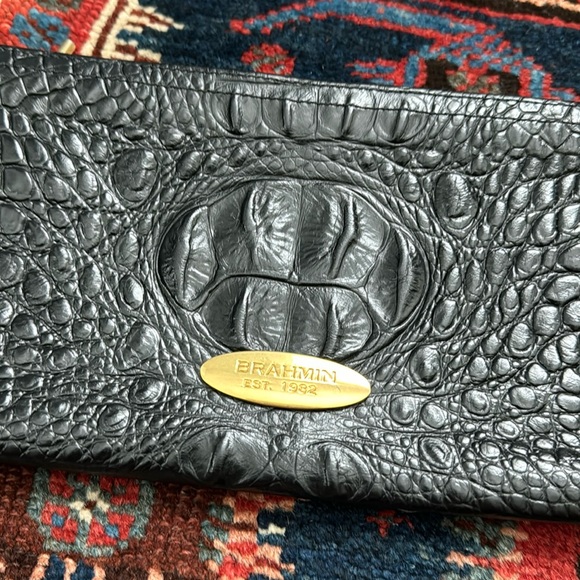 Brahmin Croc-Embossed Leather Clutch - Picture 1 of 5